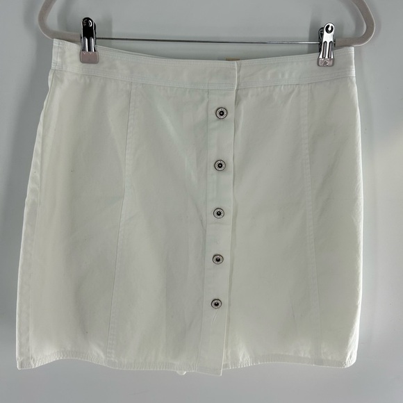 Kate Hill Petite Skort Women's 14P (Waist 32in) Ivory, Cotton Twill Front Snaps - Picture 2 of 12
